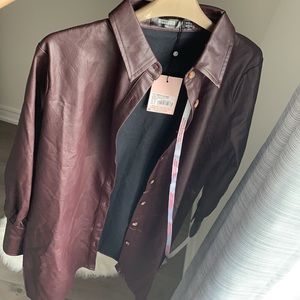 Missguided size 6 brown faux leather dress